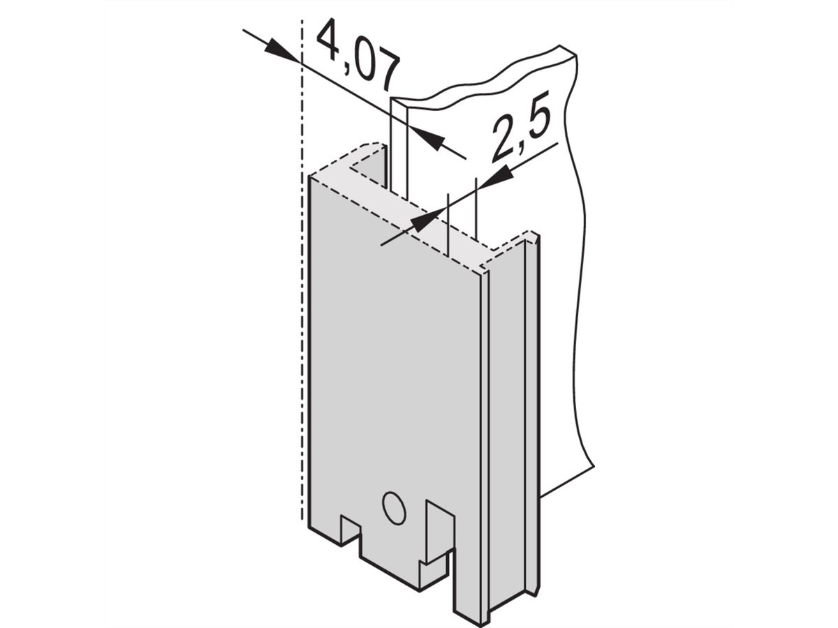 SCHROFF Plug-In Unit U-Profile Face avant pour IEL, IET ou Poignée Type 2, 3 U, 11 CV,2,5 mm, Al, Anodisé frontal, Conducteur arrière