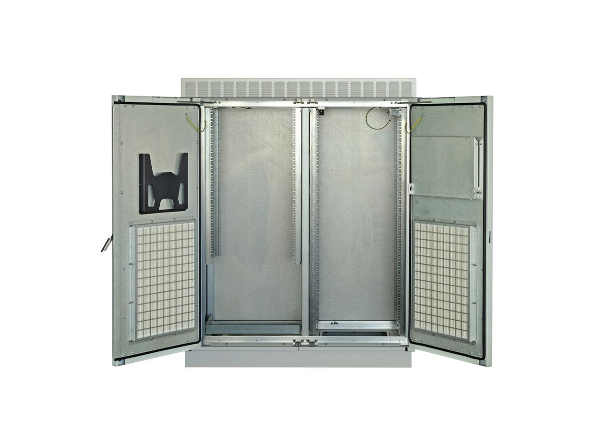 SCHROFF Armoire modulaire de ventilation pour l'extérieur avec porte double, ventilateur, 1530H 29 U, 1300W 630D