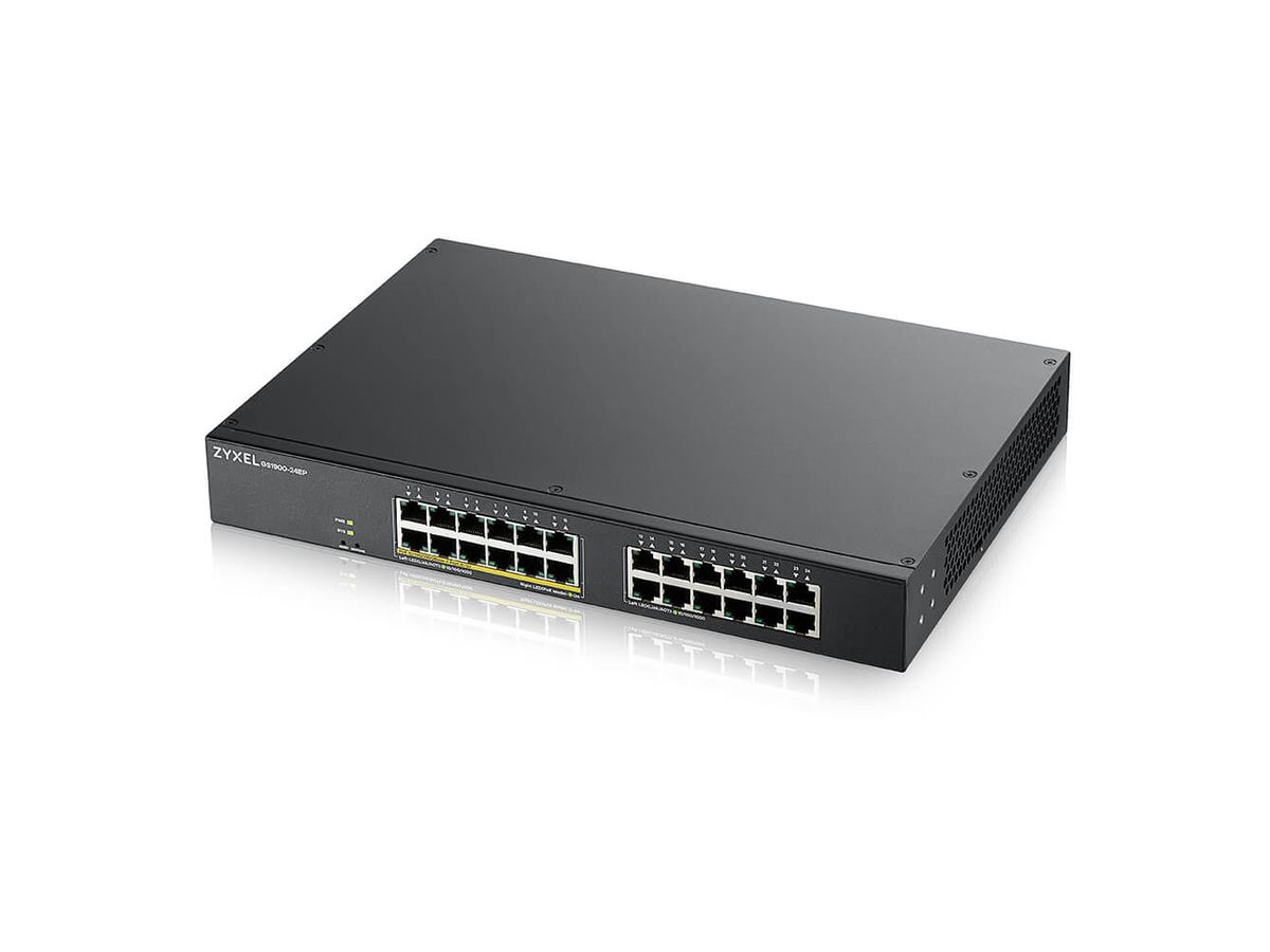 Zyxel GS1900-24EP Géré L2 Gigabit Ethernet (10/100/1000) Connexion Ethernet, supportant l'alimentation via ce port (PoE) Noir