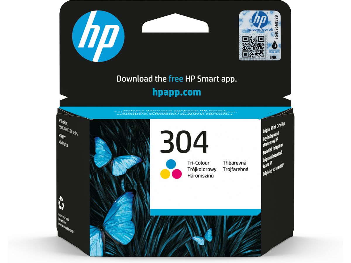 HP 304 Cartouche d’encre trois couleurs authentique