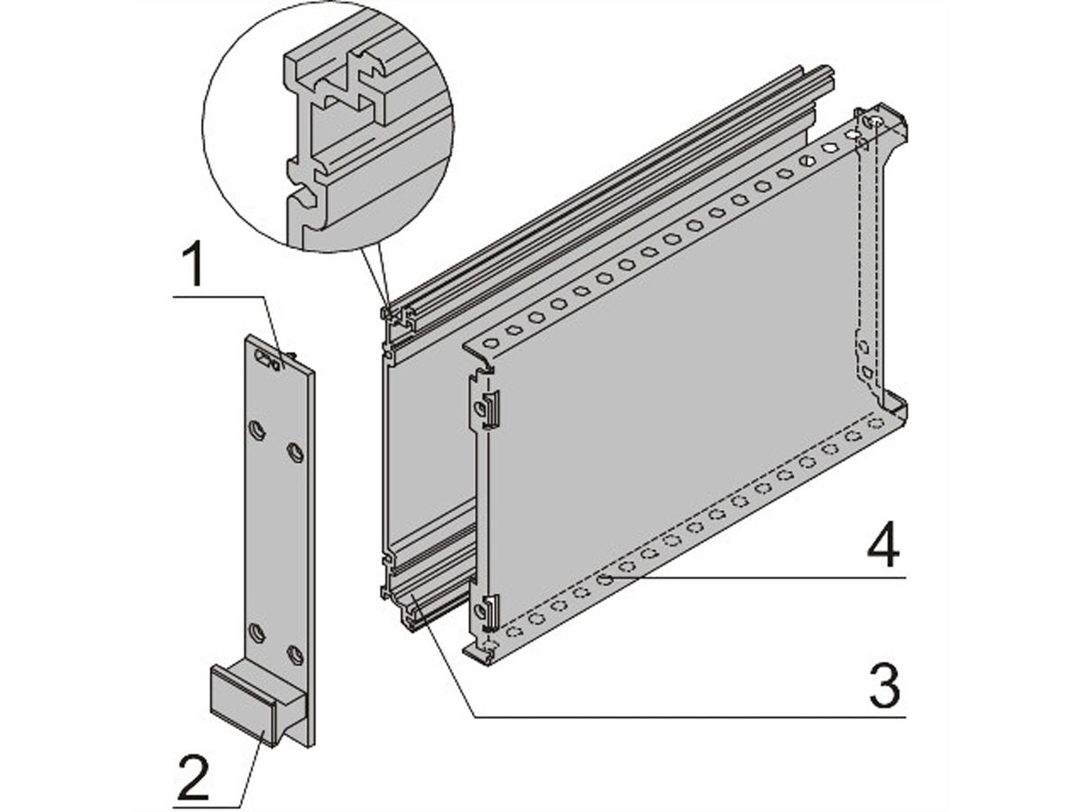 SCHROFF Frame Type Plug-In Unit PRO Kit, avec capot, non blindé, 3 U, 10 HP, 227 mm