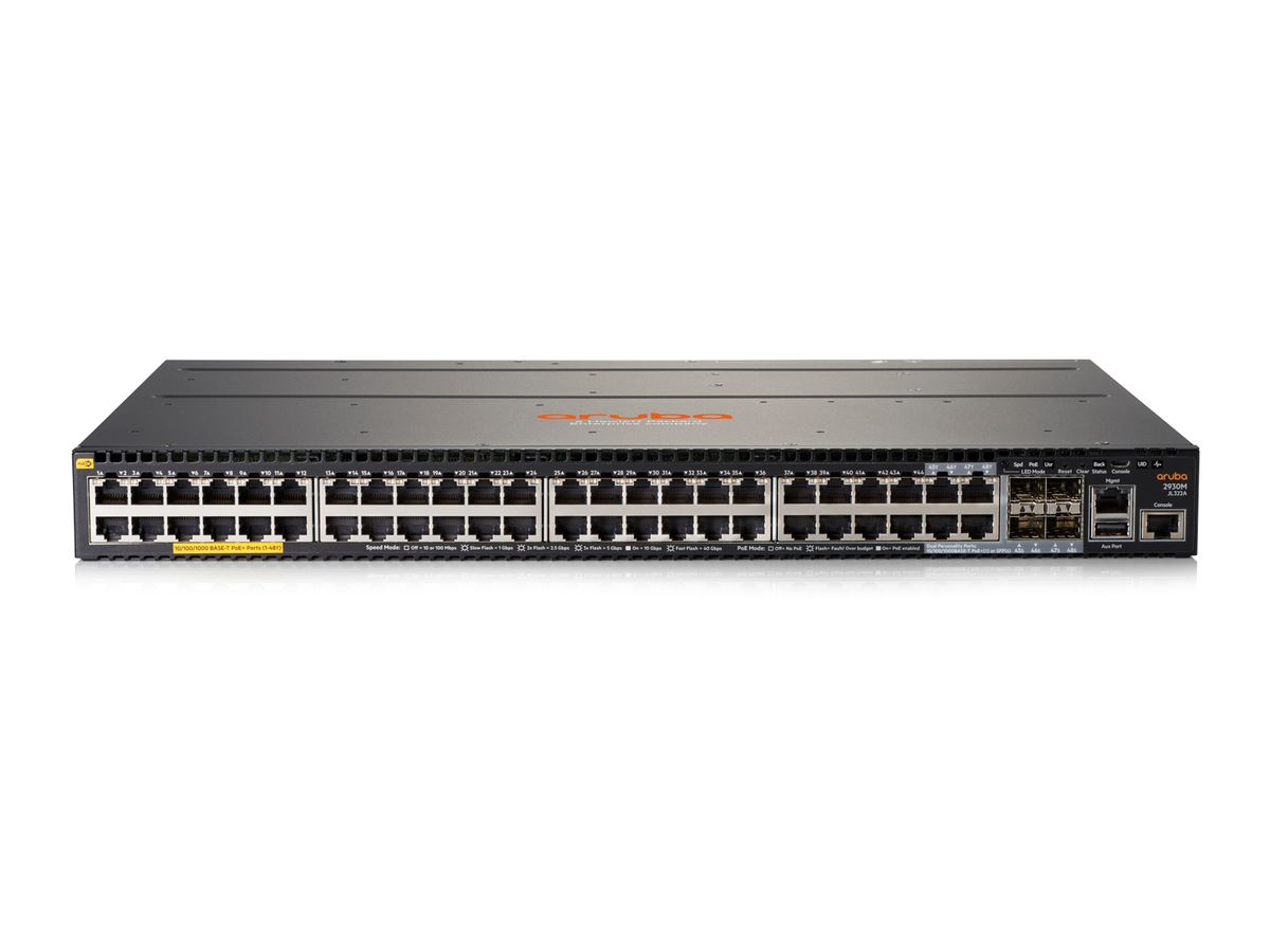 Hewlett Packard Enterprise Aruba 2930M 48G PoE+ 1-slot Géré L3 Gigabit Ethernet (10/100/1000) Gris 1U Connexion Ethernet, supportant l'alimentation via ce port (PoE)