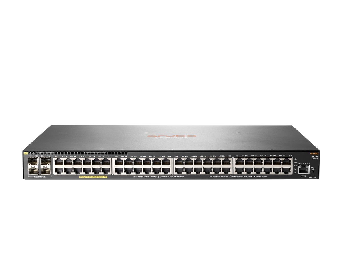 Hewlett Packard Enterprise Aruba 2930F 48G PoE+ 4SFP Géré L3 Gigabit Ethernet (10/100/1000) Gris 1U Connexion Ethernet, supportant l'alimentation via ce port (PoE)