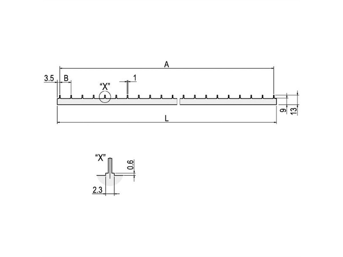 Jeu de barres pour circuits imprimés SCHROFF pour la distribution d'énergie, 4 HP L206.2mm