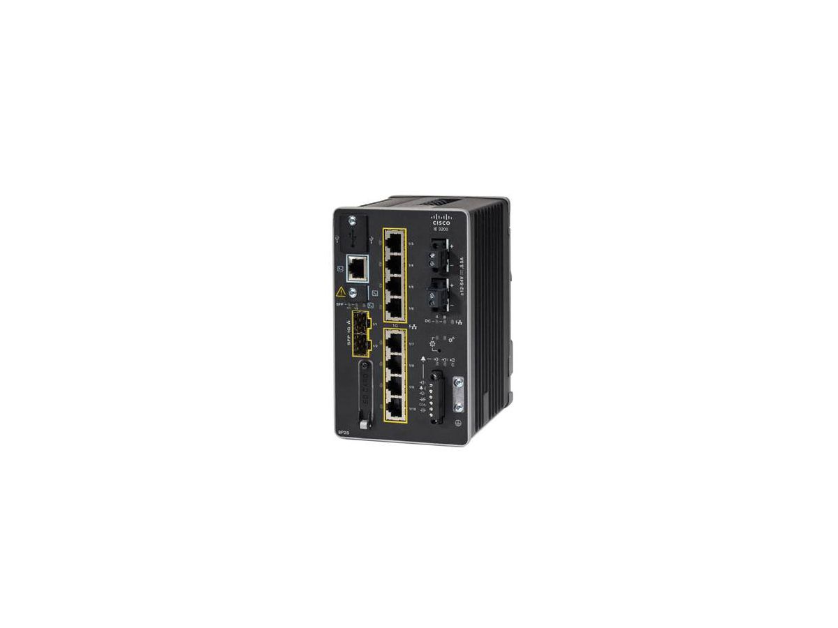 Cisco IE-3200-8P2S-E commutateur réseau Géré L2 Fast Ethernet (10/100) Connexion Ethernet, supportant l'alimentation via ce port (PoE) Noir