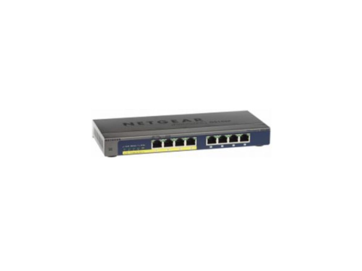 Netgear GS108PP Non-géré Gigabit Ethernet (10/100/1000) Connexion Ethernet, supportant l'alimentation via ce port (PoE) Noir