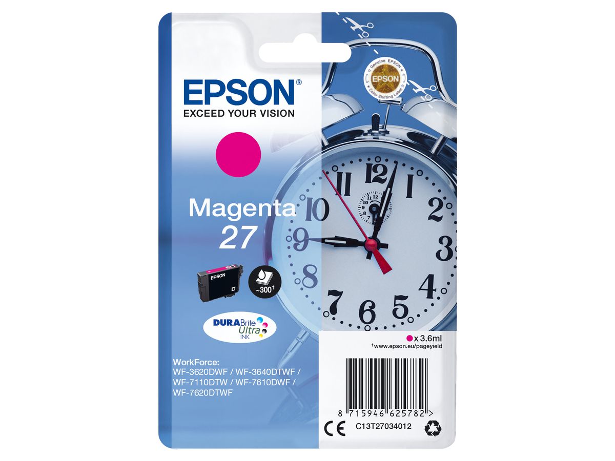 Epson Singlepack Magenta 27 DURABrite Ultra Ink