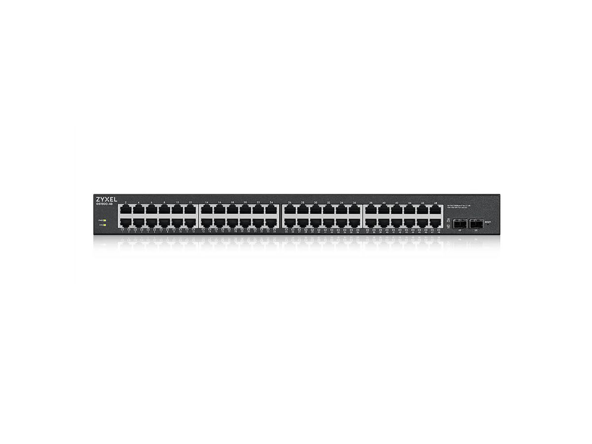 Zyxel GS1900-48HPv2 Géré L2 Gigabit Ethernet (10/100/1000) Connexion Ethernet, supportant l'alimentation via ce port (PoE) Noir