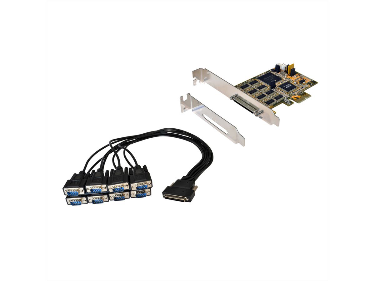 EXSYS EX-44388 Carte PCIe x1, 8x RS232 via câble avec 8x 9pin
