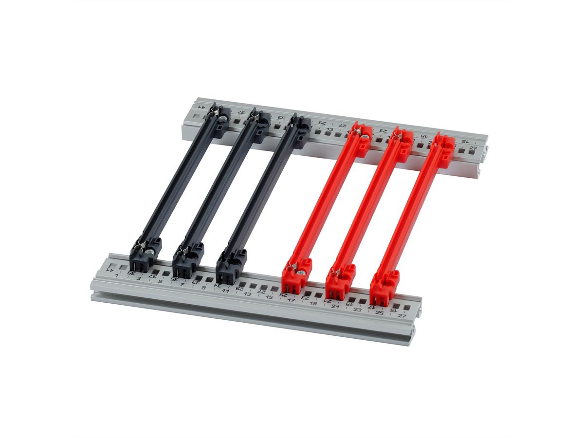 Accessoire pour rail de guidage SCHROFF, PC, 220 mm, 2 mm de largeur de rainure, rouge, 10 pièces