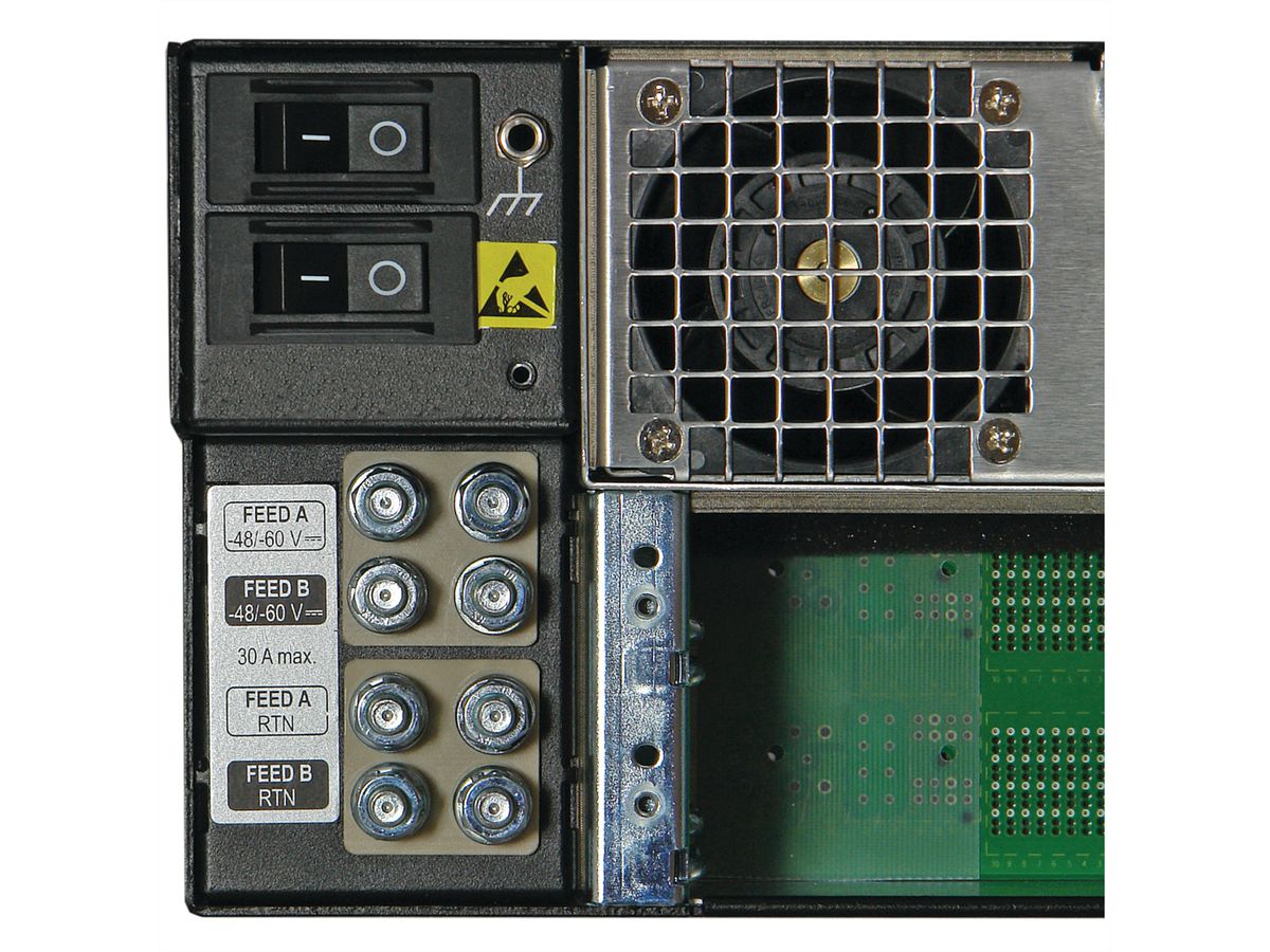 SCHROFF ATCA System 450/40 FTR Series, 2 slots, DC, Hub/Hub, Radial IPMB