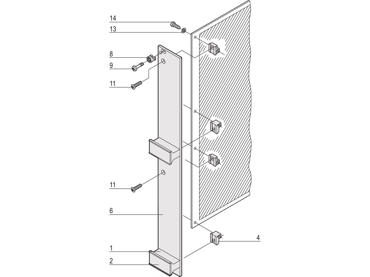 SCHROFF Plug-In Unit Kit avec poignée trapézoïdale, non blindé, gris, 6 U, 8 HP
