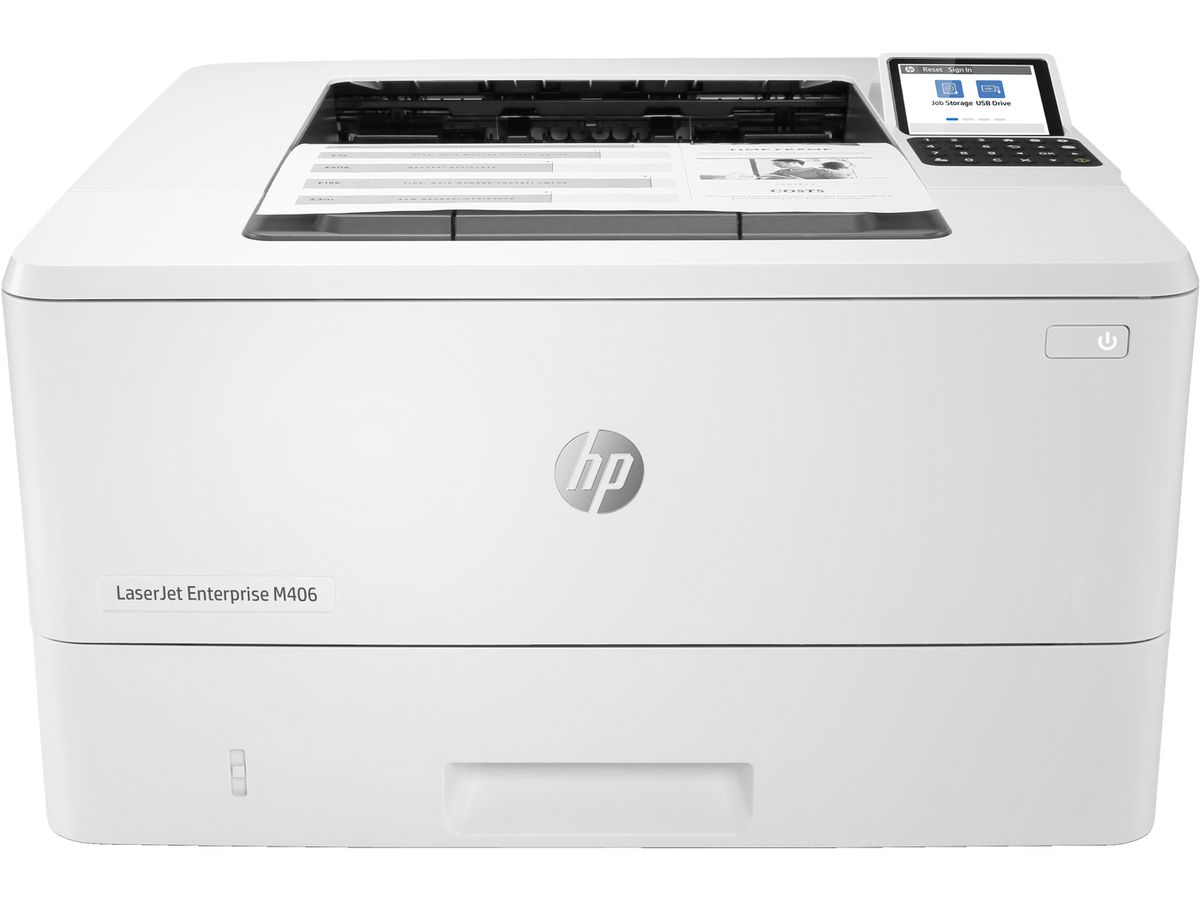 HP LaserJet Enterprise M406dn, Noir et blanc, Imprimante pour Entreprises, Imprimer, Taille compacte, Sécurité renforcée; Impression recto-verso; Éco-énergétique; Impression USB en façade
