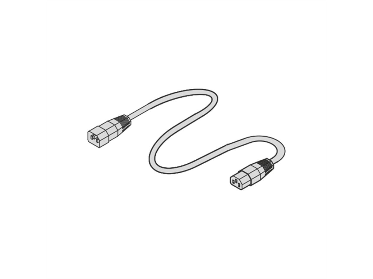 Câble secteur SCHROFF, IEC C14 vers C13, 0,5 m, noir