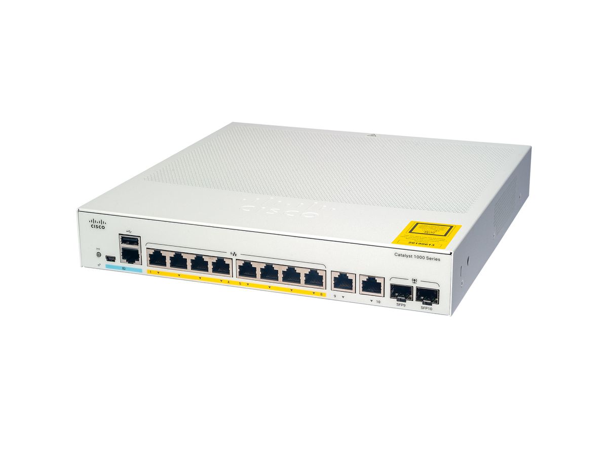 Cisco Catalyst C1000-8FP-2G-L commutateur réseau Géré L2 Gigabit Ethernet (10/100/1000) Connexion Ethernet, supportant l'alimentation via ce port (PoE) Gris
