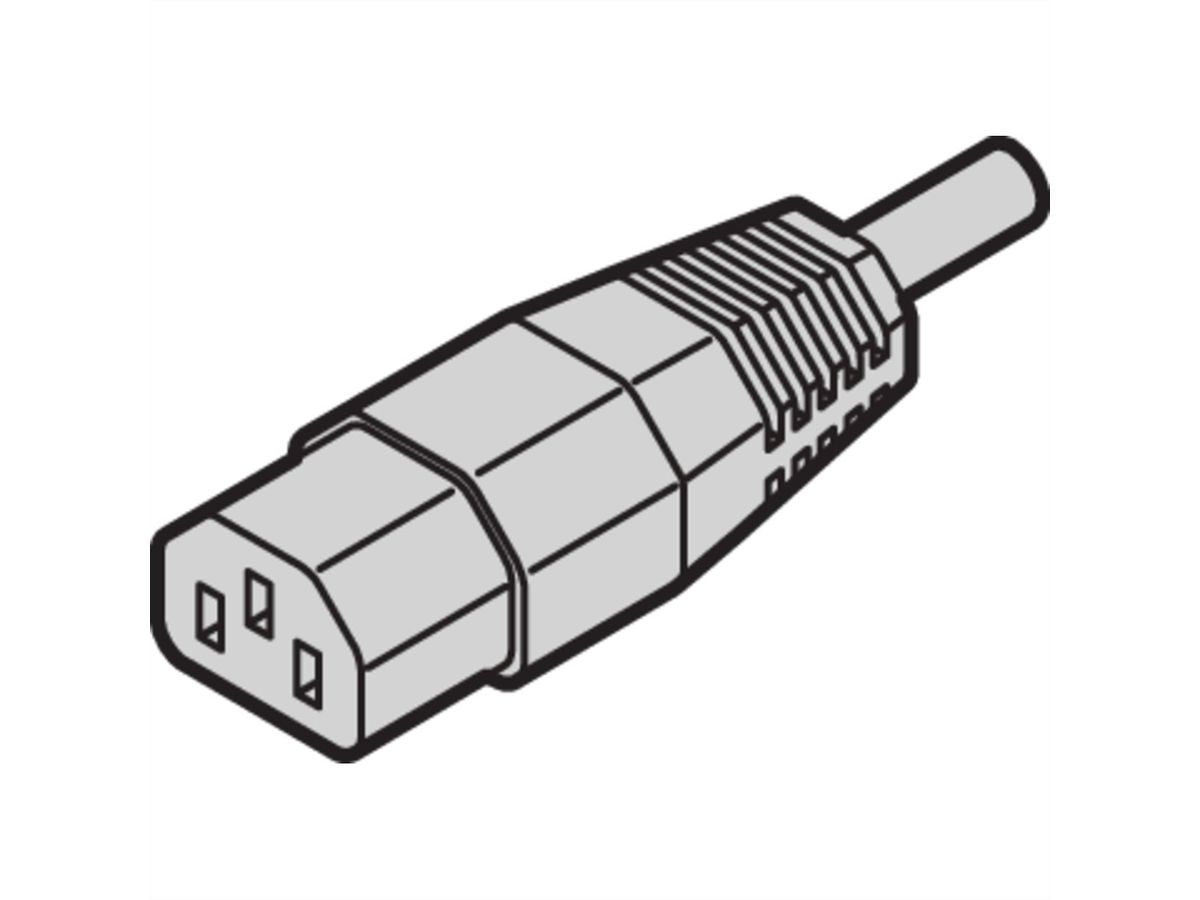 Câble secteur SCHROFF, 2P+T/UTE vers IEC C13, 2,5 m, noir