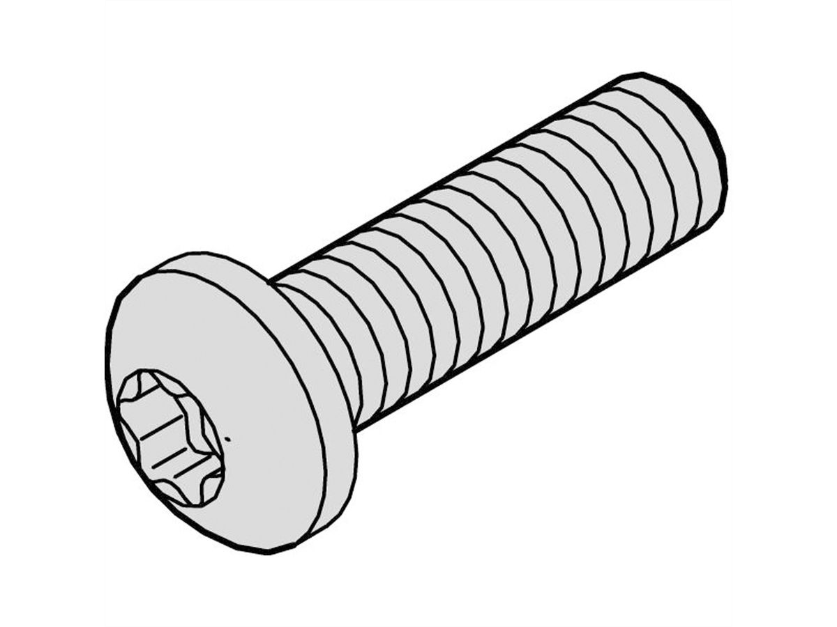 Vis à tête cylindrique de SCHROFF, Torx, acier zingué, M4 × 6 mm, 100 pièces