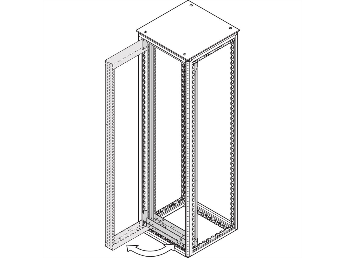 SCHROFF Varistar Cadre d'armoire pivotant pour largeur 600 mm, 120°, 24 U
