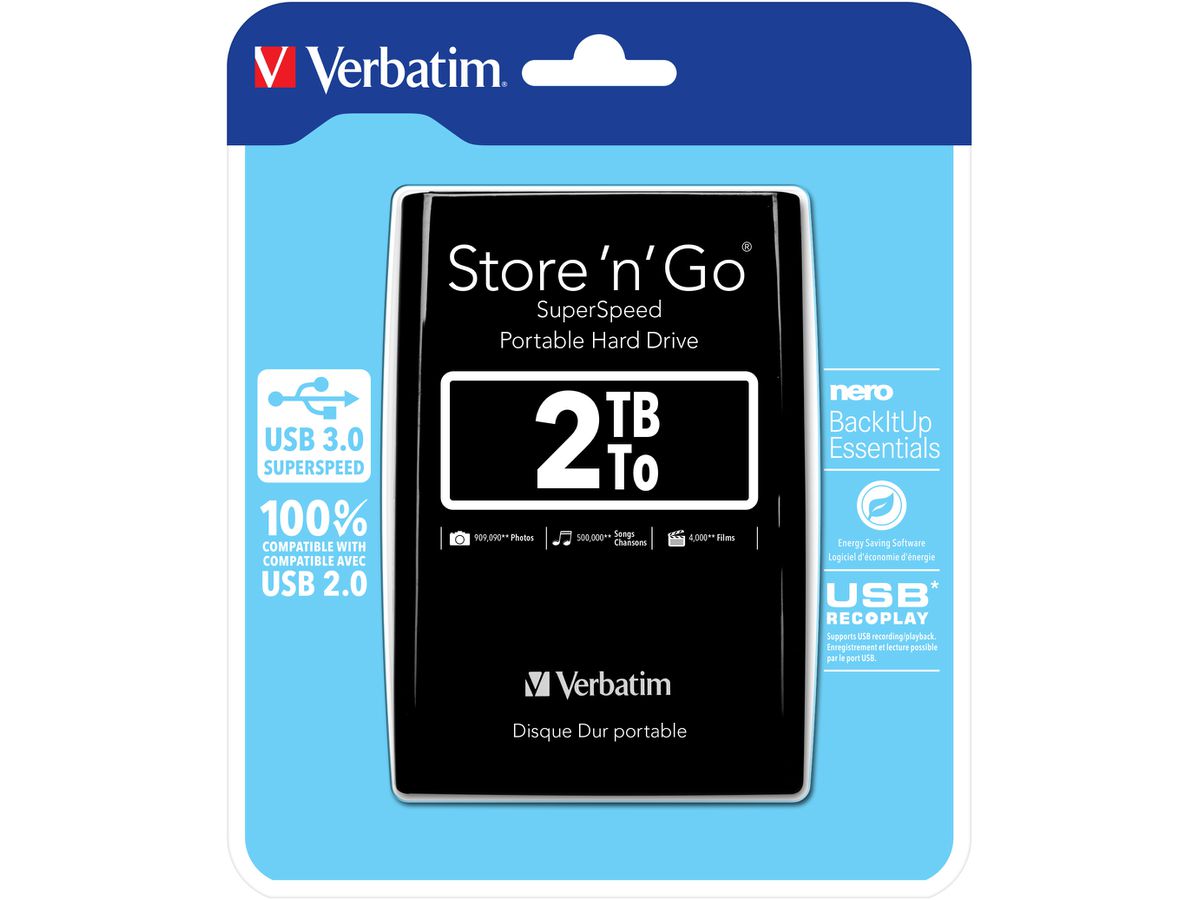 Verbatim Store 'n' Go 2048Go Noir disque dur externe