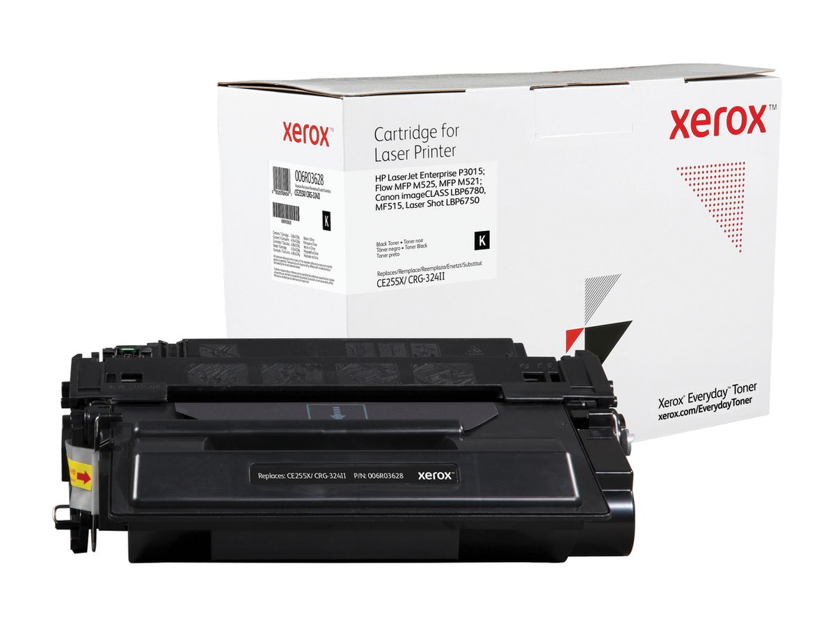 Everyday Toner Noir ™ de Xerox compatible avec HP 55X (CE255X/ CRG-324II), Grande capacité