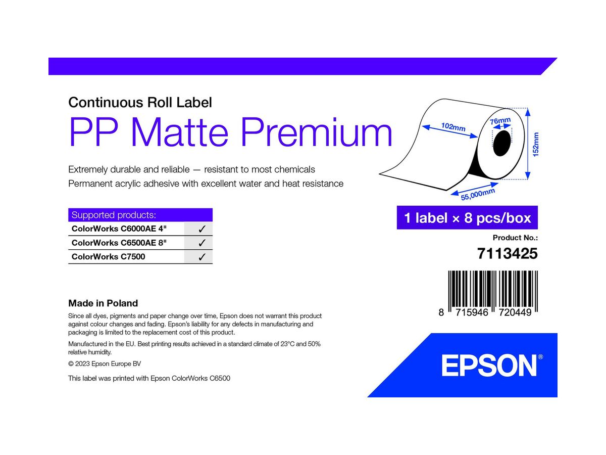 Epson 7113425 étiquette à imprimer Blanc Imprimante d'étiquette adhésive