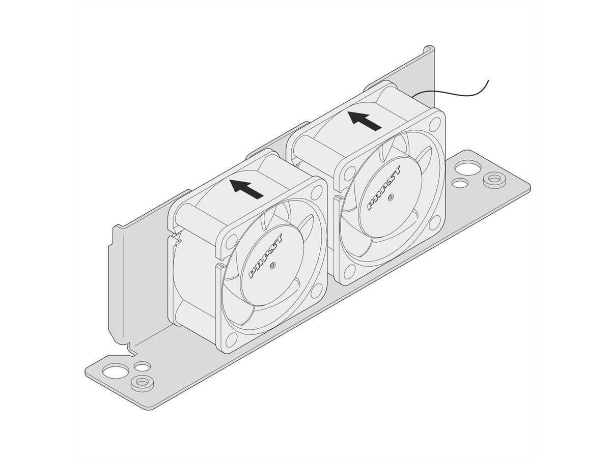 SCHROFF Interscale Support de ventilateur avec ventilateur, 2 U, 310W, 221D, 1 ventilateur (80 x 80 x 25)