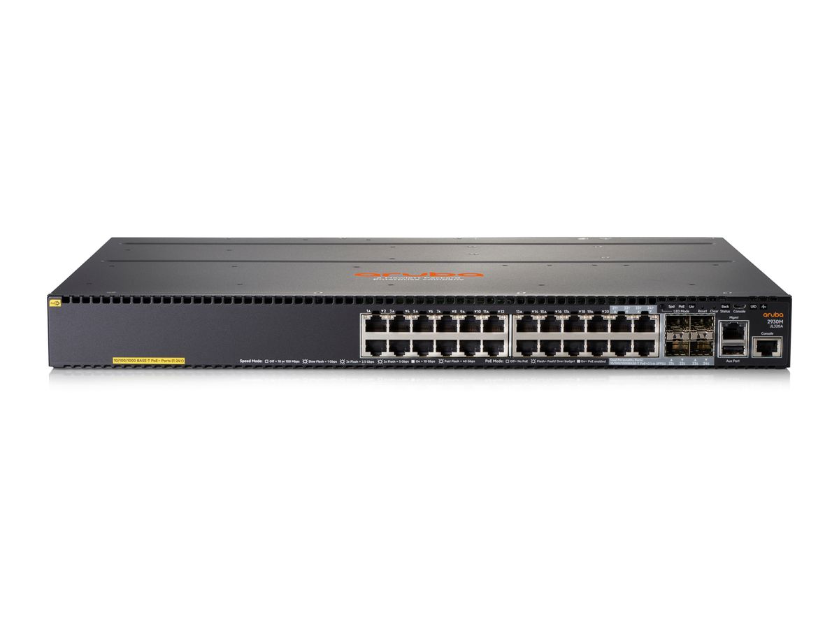 Hewlett Packard Enterprise Aruba 2930M 24G PoE+ 1-slot Géré L3 Gigabit Ethernet (10/100/1000) Connexion Ethernet, supportant l'alimentation via ce port (PoE) 1U Gris