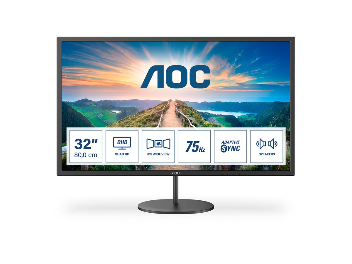 AOC V4 Q32V4 écran plat de PC 80 cm (31.5") 2560 x 1440 pixels 2K Ultra HD LED Noir