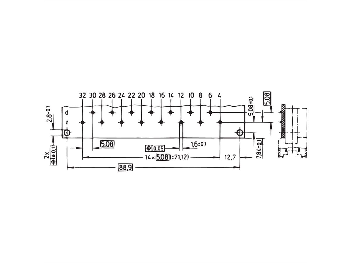 Connecteur SCHROFF de type H, EN 60603, DIN 41612, mâle, 15 contacts, longueur des broches 2.9 mm