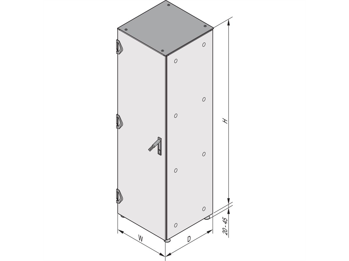 SCHROFF Varistar EMC Cabinet avec couvercle de ventilateur (2000x600x800)