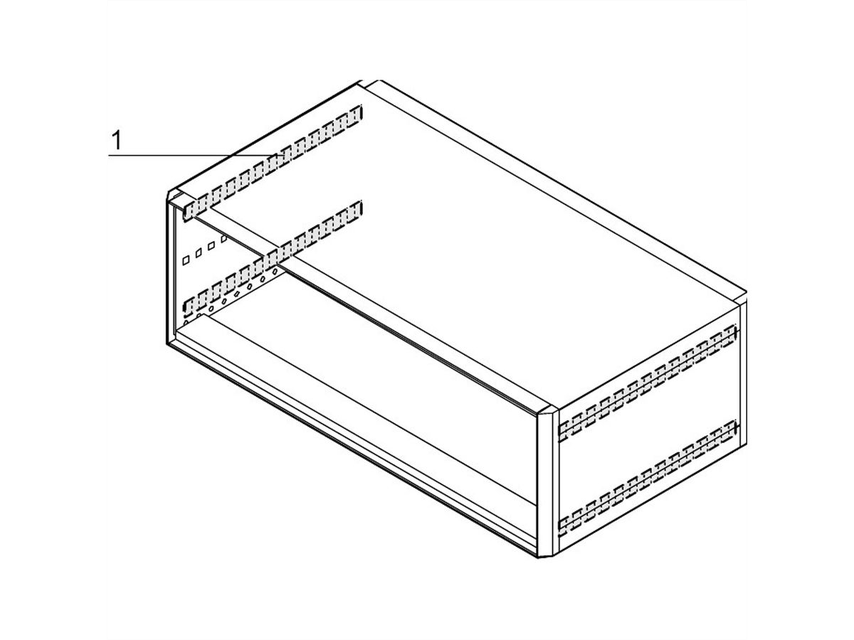 Kit de blindage CEM RatiopacPRO SCHROFF, du panneau latéral à la plaque de recouvrement, 495 mm