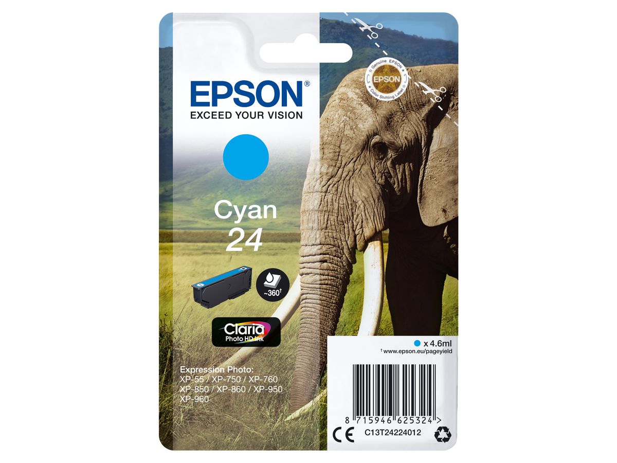 Epson Cartouche "Eléphant" - Encre Claria Photo HD C