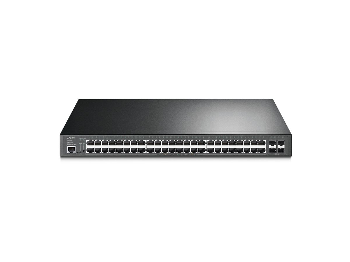 TP-Link JetStream TL-SG3452P commutateur réseau Géré L2/L3 Gigabit Ethernet (10/100/1000) Connexion Ethernet, supportant l'alimentation via ce port (PoE) 1U Noir