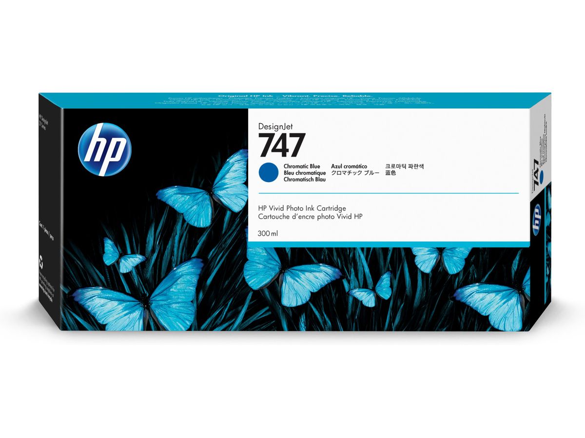 HP Cartouche d'encre DesignJet 746 de 300 ml bleu chromatique