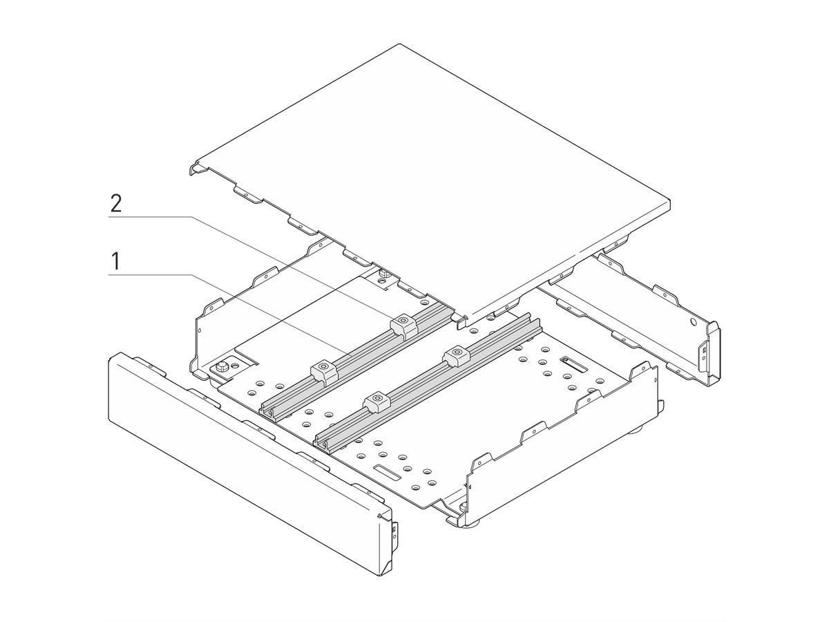 Système de rail flexible Interscale SCHROFF pour le montage de circuits imprimés, 221D, 217.45L