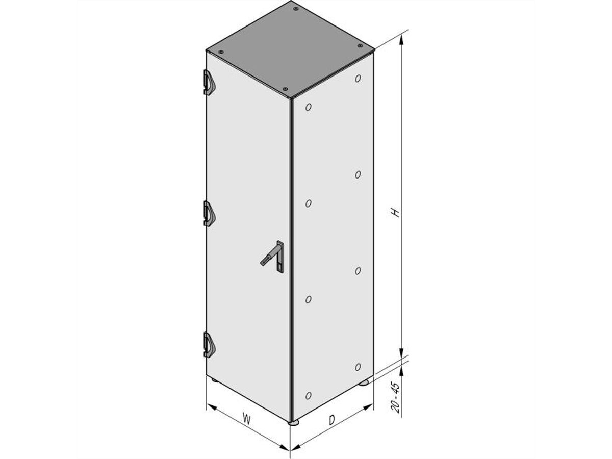 SCHROFF Varistar EMC Cabinet avec couvercle de ventilateur (2000x600x800)