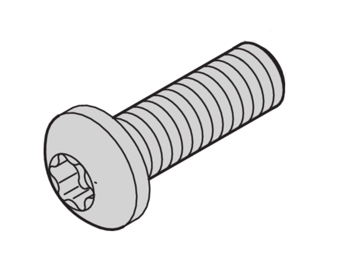 Vis à tête cylindrique de SCHROFF, Torx, fonction GND, acier zingué, M4 × 14 mm, 10 pièces
