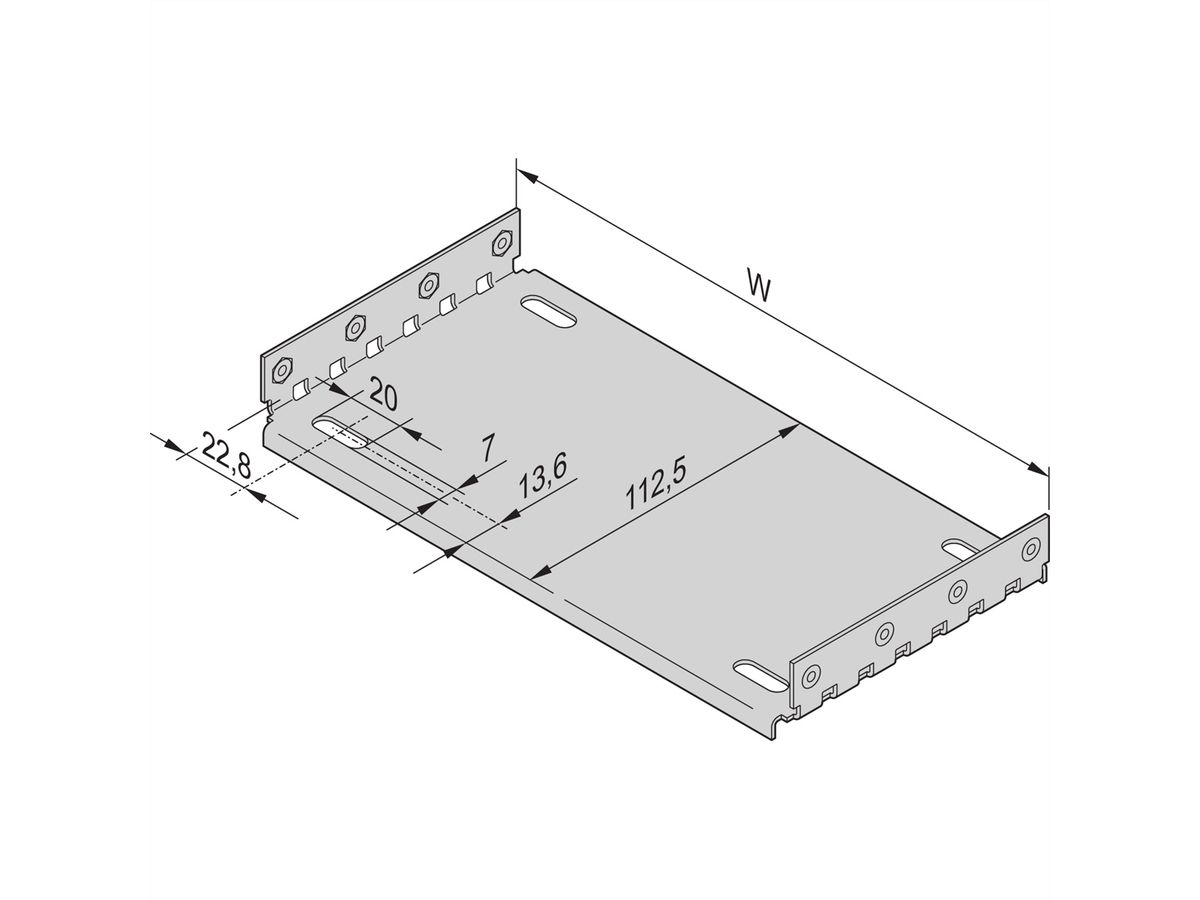 Plaque de montage SCHROFF EuropacPRO pour utilisation avec plaque de recouvrement, 63 CV, 160 mm de longueur de panneau
