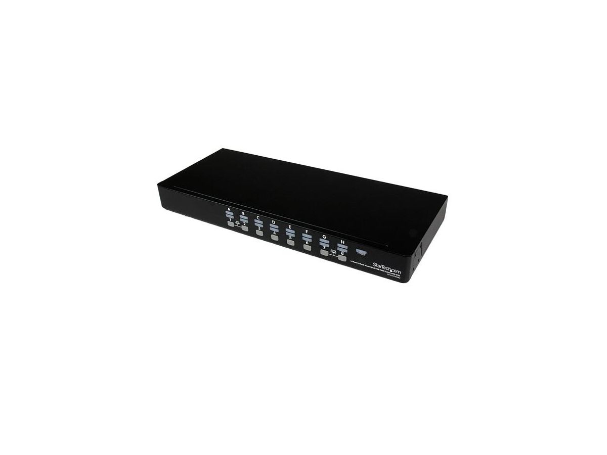 StarTech.com Switch KVM USB VGA à 16 ports avec OSD - Commutateur écran clavier souris à montage en rack 1U