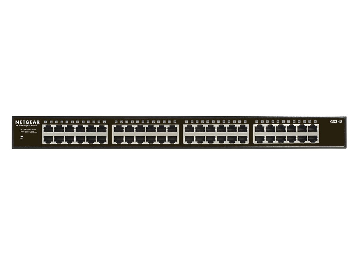 Netgear GS348 Non-géré Gigabit Ethernet (10/100/1000) 1U Noir