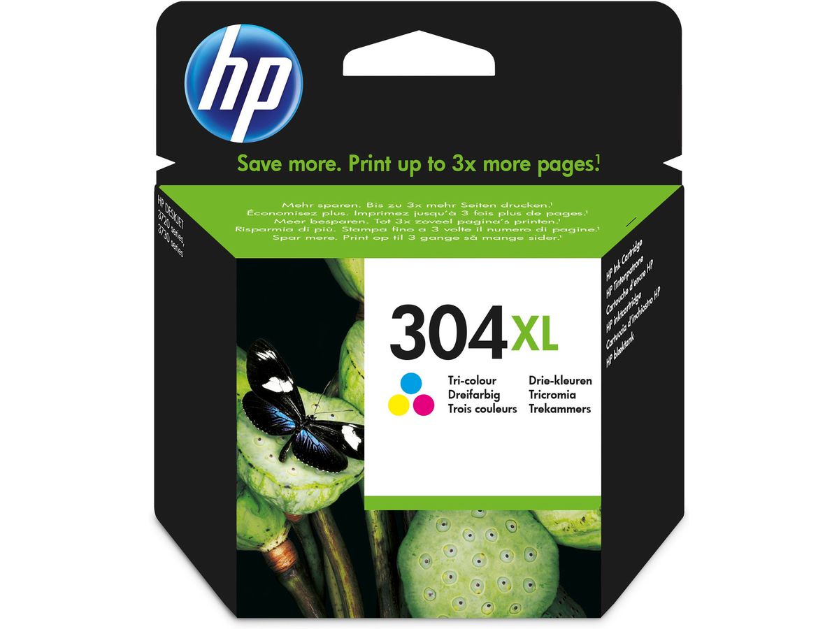 HP 304XL Cartouche d’encre trois couleurs grande capacité authentique
