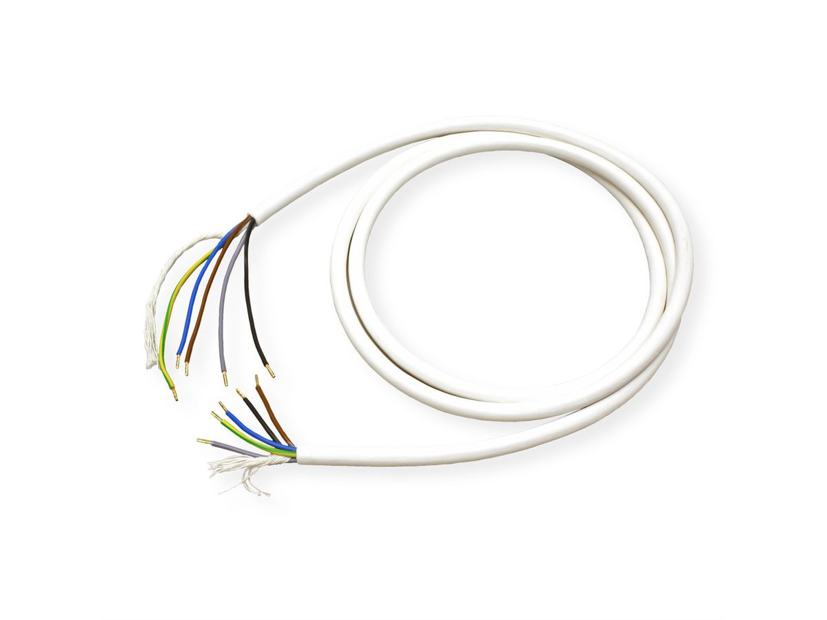 BACHMANN Câble de four 2,0m blanc 5G1.50, fils ouverts H05VV-F 5G1.50 non emballé
