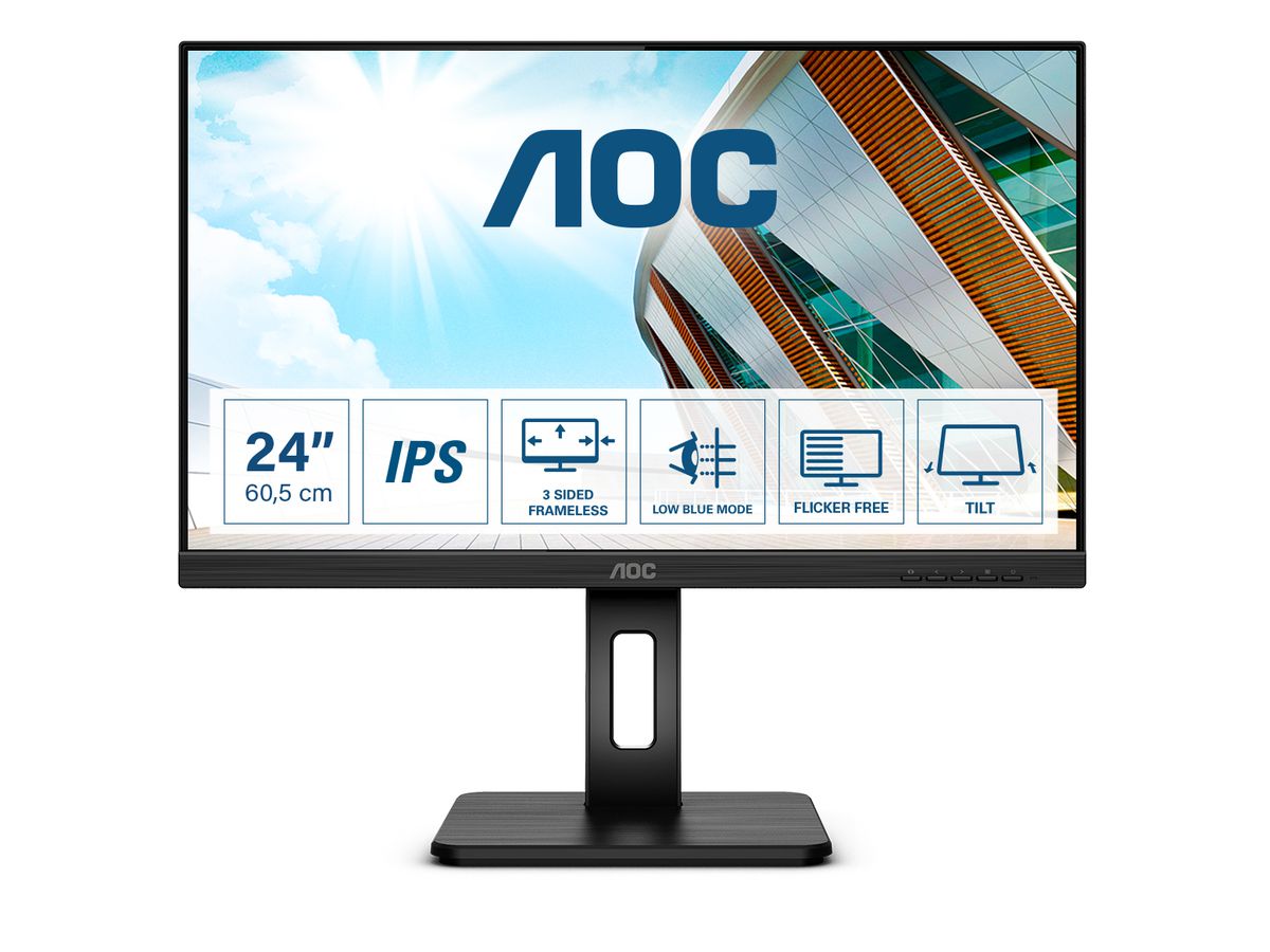 AOC P2 24P2Q LED display 60,5 cm (23.8") 1920 x 1080 pixels Full HD Noir