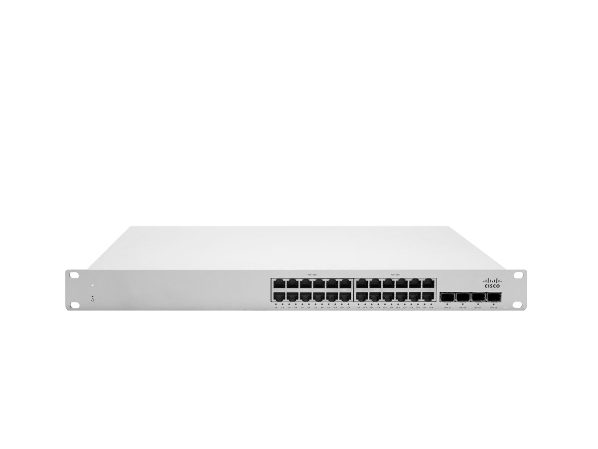 Cisco Meraki MS225-24P Managed network switch L2 Gigabit Ethernet (10/100/1000) Connexion Ethernet, supportant l'alimentation via ce port (PoE) 1U Gris