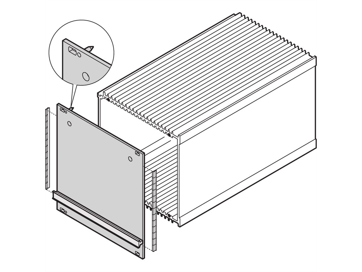 SCHROFF HF cadre type unité enfichable panneau avant, Refrofit blindage avec joint en acier, 3 U, 7 HP