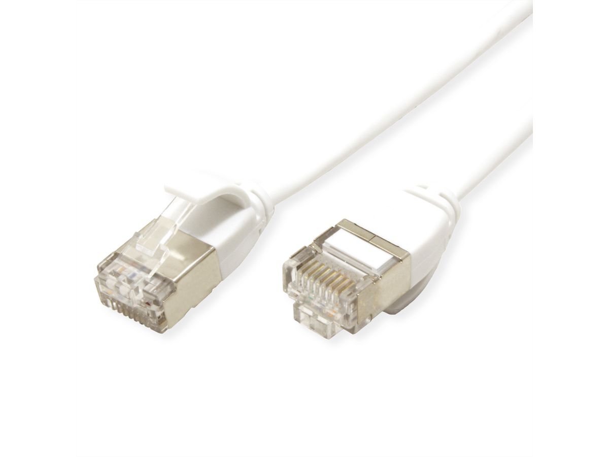 ROLINE Câble Data Center U/FTP Cat.7, avec connecteurs RJ45, 500 MHz (Classe EA), LSOH, slim, blanc, 5 m