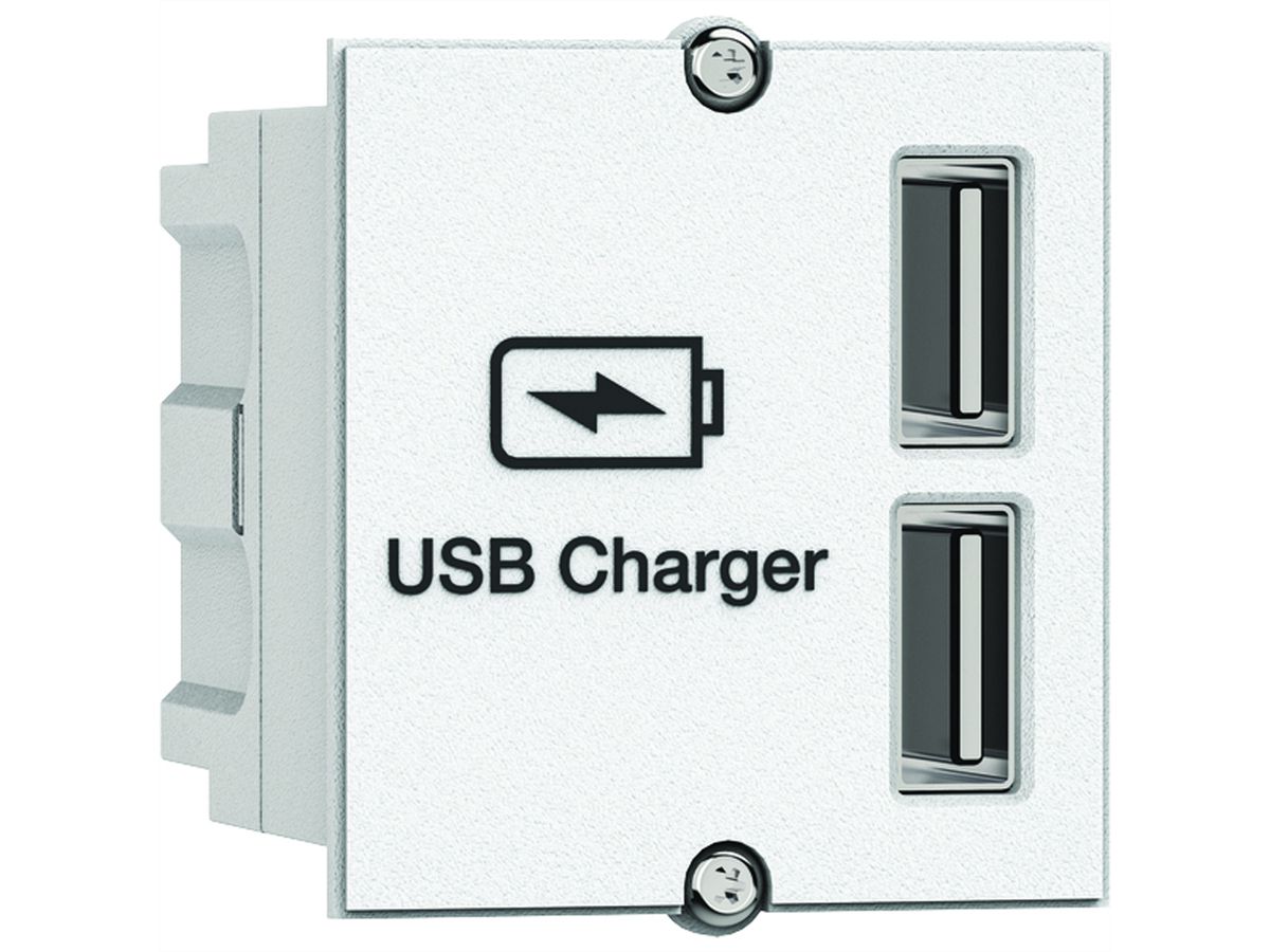 BACHMANN USB A/A 15W double chargeur CM 5V/2,4A 0,2m GST18 blanc