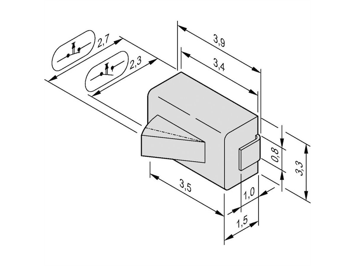 Microrupteur SCHROFF pour modules compacts et complets, normalement ouvert, 10 pièces