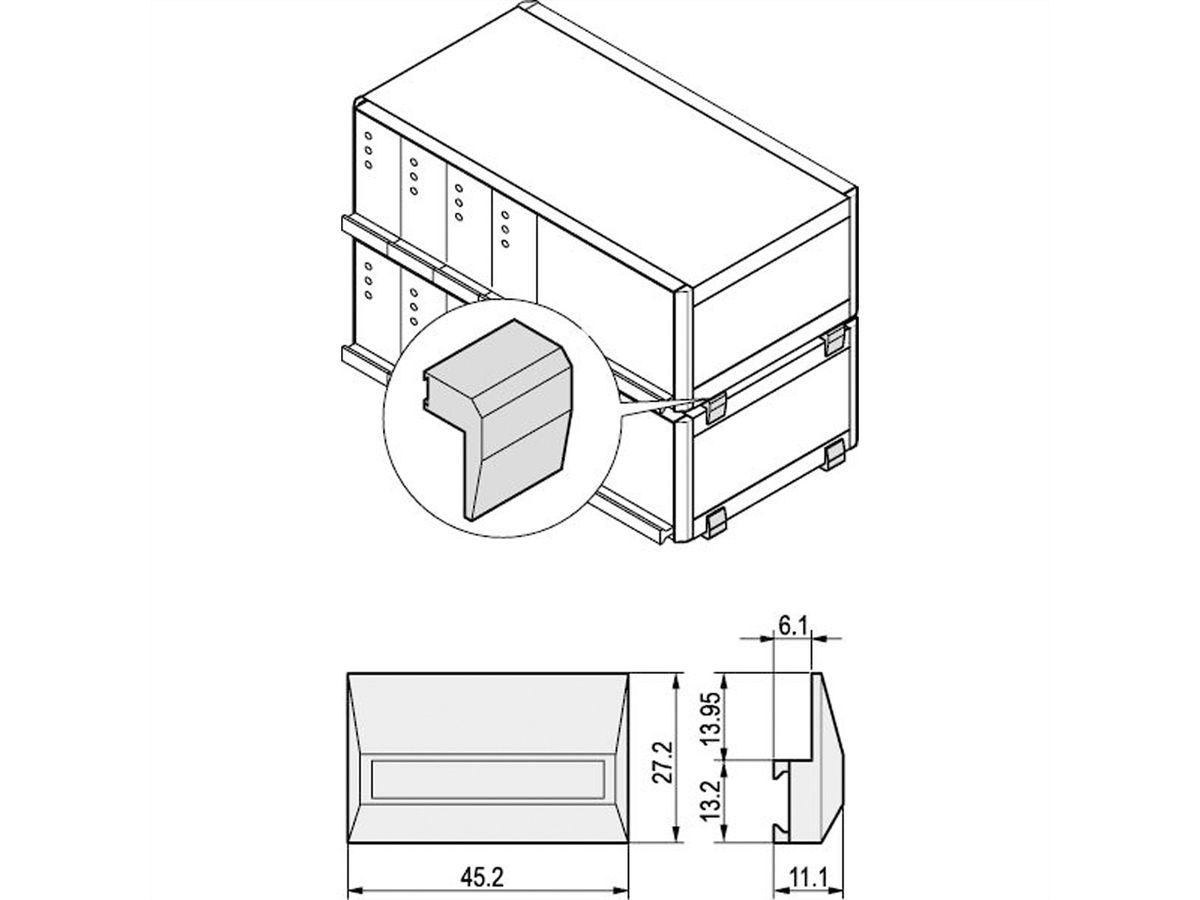 Kit d'aide à l'empilage SCHROFF pour RatiopacPRO/-Air Case ou Interscale, RAL 9006