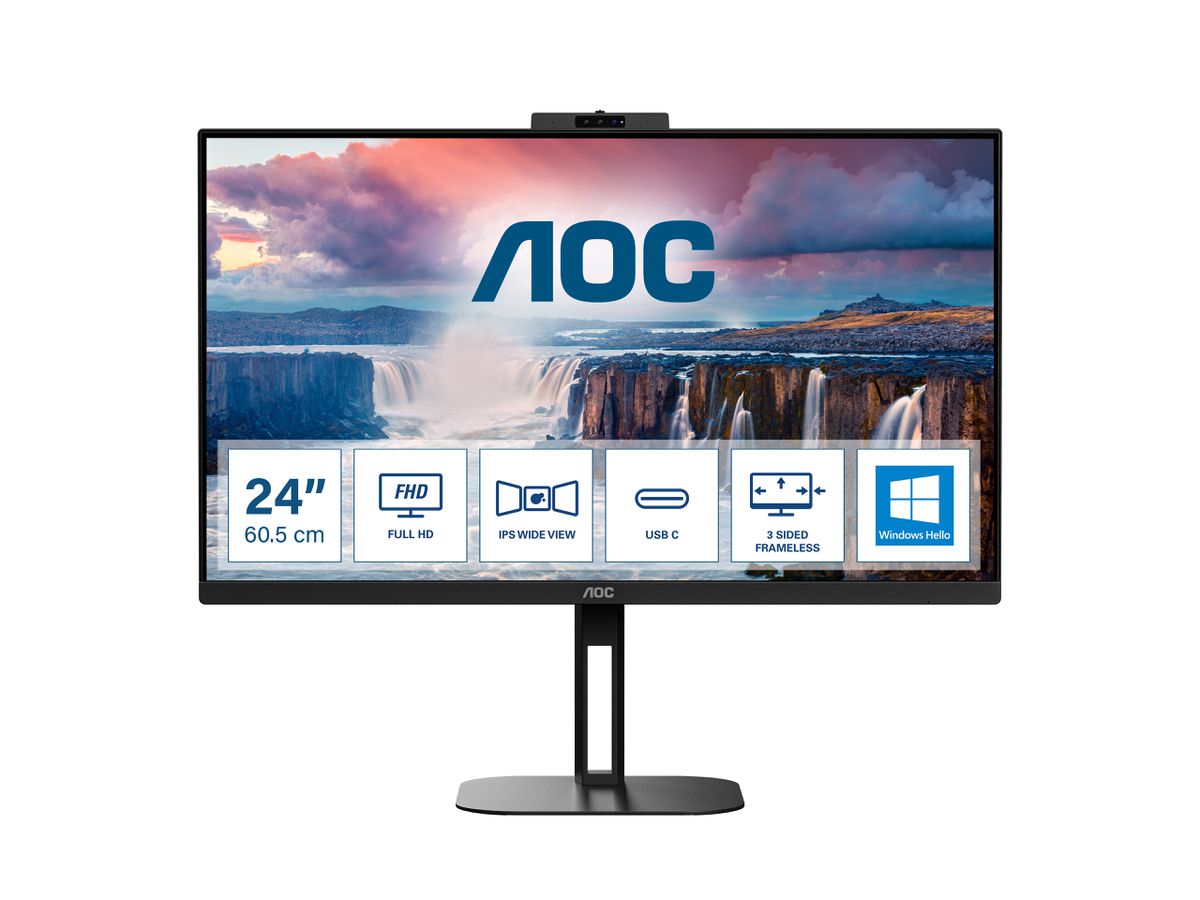 AOC V5 24V5CW/BK écran plat de PC 60,5 cm (23.8") 1920 x 1080 pixels Full HD LED Noir